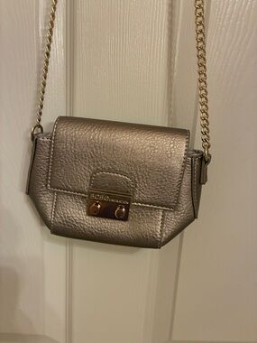 BCBGeneration Shimmering Taupe-Gold Pebbled Crossbody
